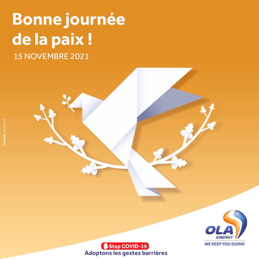 OLAEnergyCI's tweet photo. Semez la paix partout où vous allez…
Famille OLA, célébrons tous ensemble cette journée nationale de la paix !

#OLAENERGY #OLAEnergyCotedIvoire #PrenonsLarouteEnsemble
#JournéeNationaleDelaPaix https://t.co/NidhauyzZh