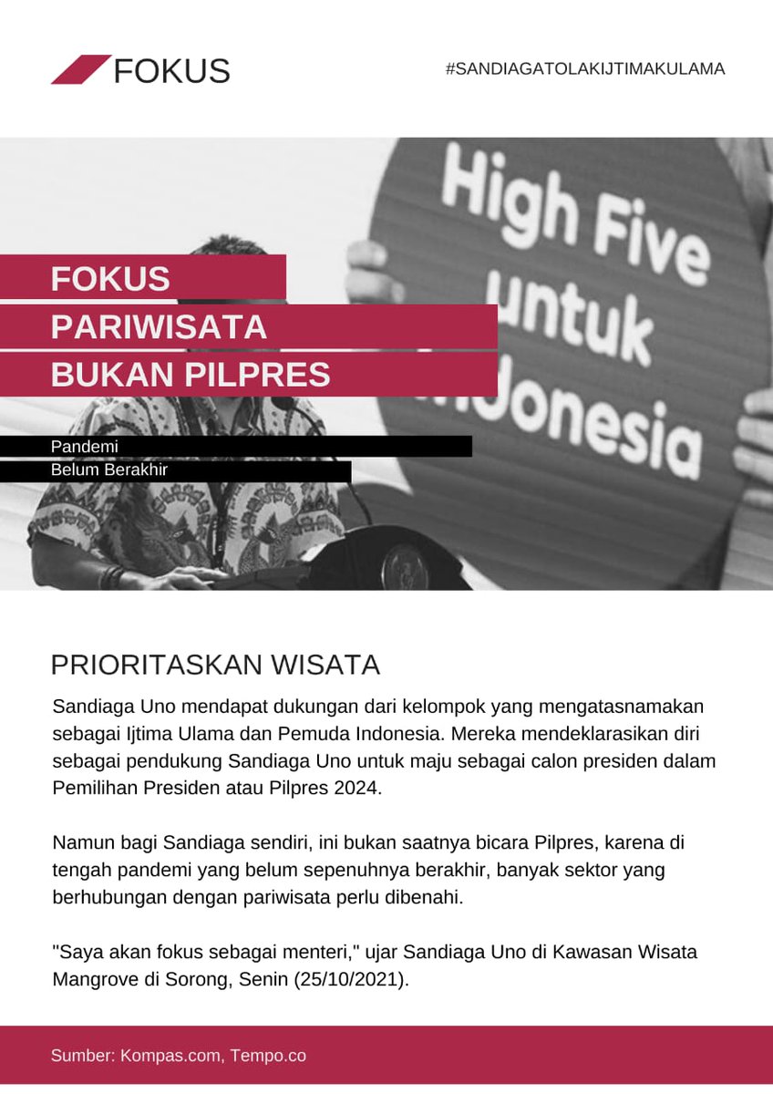 wayanjering788's tweet photo. Harapan kita kepada bapak Sandiaga Uno Untuk pokus sebagai Menpar tidak terpengaruh oleh suatu kelompok yang ingin memecah belah persatuan.
#SandiagaTolakIjtimaUlama https://t.co/cylidA04U7