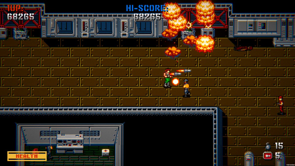 DOGamesLtd's tweet photo. Machine Gun Fury Screens, blasting our way into a new week. Looking to get this game up on Steam this week, so you can start adding it to your wishlists! #gamedev #indiegame #indiedev #indiegames #Unity #resetgames #gaming #pixel #retro #80s #90s #popculture #Steam #pixelart https://t.co/Tds2P7mm5T