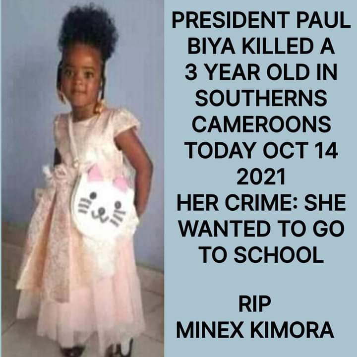bas_int's tweet photo. Toutes ces fillettes mortes à Ngarbuh, Kumba, Buea, Bamenda... ne sont pas mortes par inadvertance ou par bavure militaire. C'est le refus du gouvernement Camerounais d'engager un dialogue inclusif sincère qui les a tué. #saveourchildren https://t.co/0o7DOKhwZN