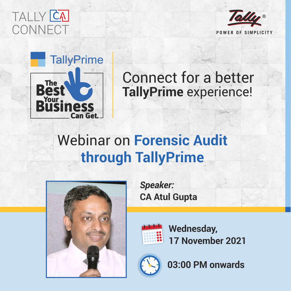 tallysolutions's tweet image. Presenting the next webinar in our weekly 🤝CA Connect series - on all you need to know about TallyPrime 2.0!

Register for the next webinar at 👉 bit.ly/tcc171121
Check out all our webinars at 👉 bit.ly/tallycaconnect

#WebinarsByTally #CAConnect #BestForBiz