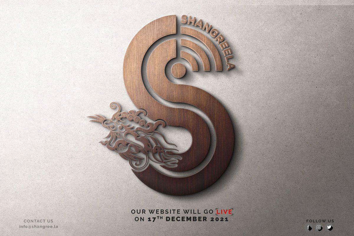 shangreelaBT's tweet photo. •Website launch 17th December 2021•

In the meantime please follow our Facebook and Instagram pages for regular updates. 
For any specific enquiries, please email us at info@shangree.la 

#shangreela #shangreelawebsitelaunch #december17 #2021 #countdownbegins https://t.co/qQkjgWQ8hy
