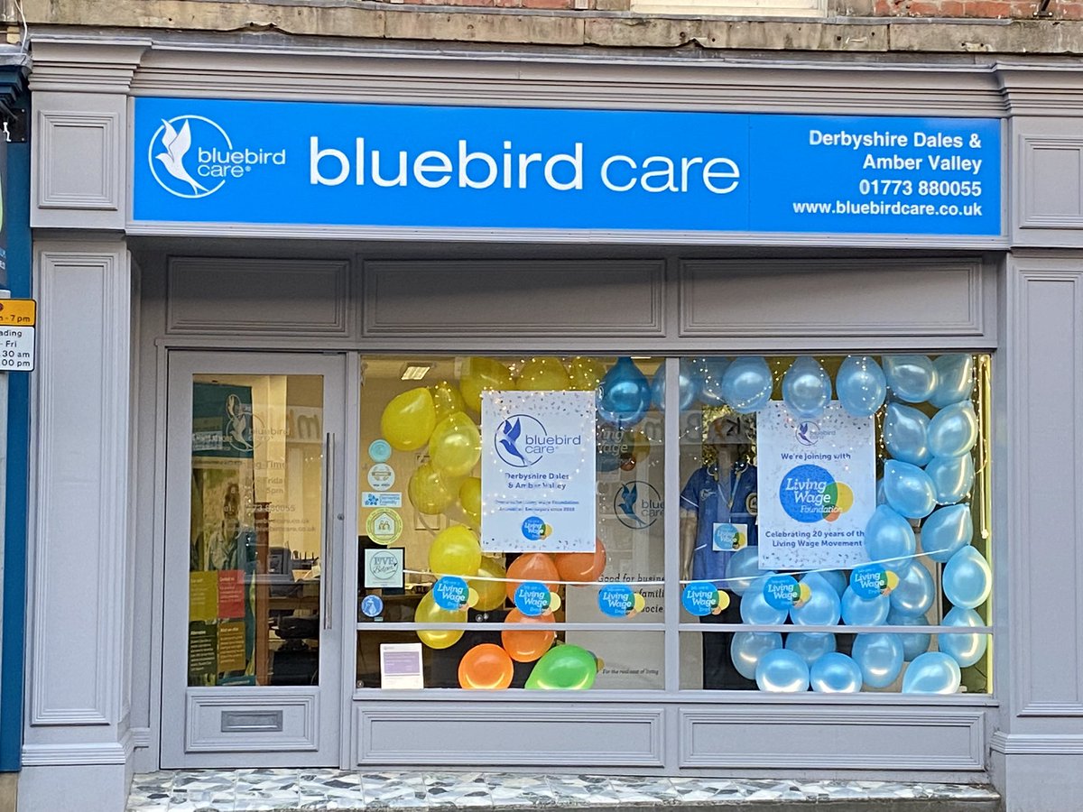 BBCareBelper's tweet photo. We’re joining with the @LivingWageUK in celebrating 20 years of the Living Wage Movement and 5 years of our employer accreditation with this #LivingWageWindow !!
@BluebirdCareUK 

Join the conversation about paying people a minimum of a real living wage by commenting below 👇 https://t.co/hvnmMMxq3u