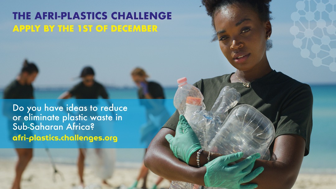 AfriLabs's tweet photo. Win up to £750,000 in first place!

Yes, scale your idea or early-stage product.

The #AfriPlasticsChallenge call is on for products that encourage the reduction of plastic usage across Sub-Saharan Africa. 

Deadline 1st Dec: https://t.co/8sOWQ7X68y

#RecycleAfrica https://t.co/QtDYA9PQkq
