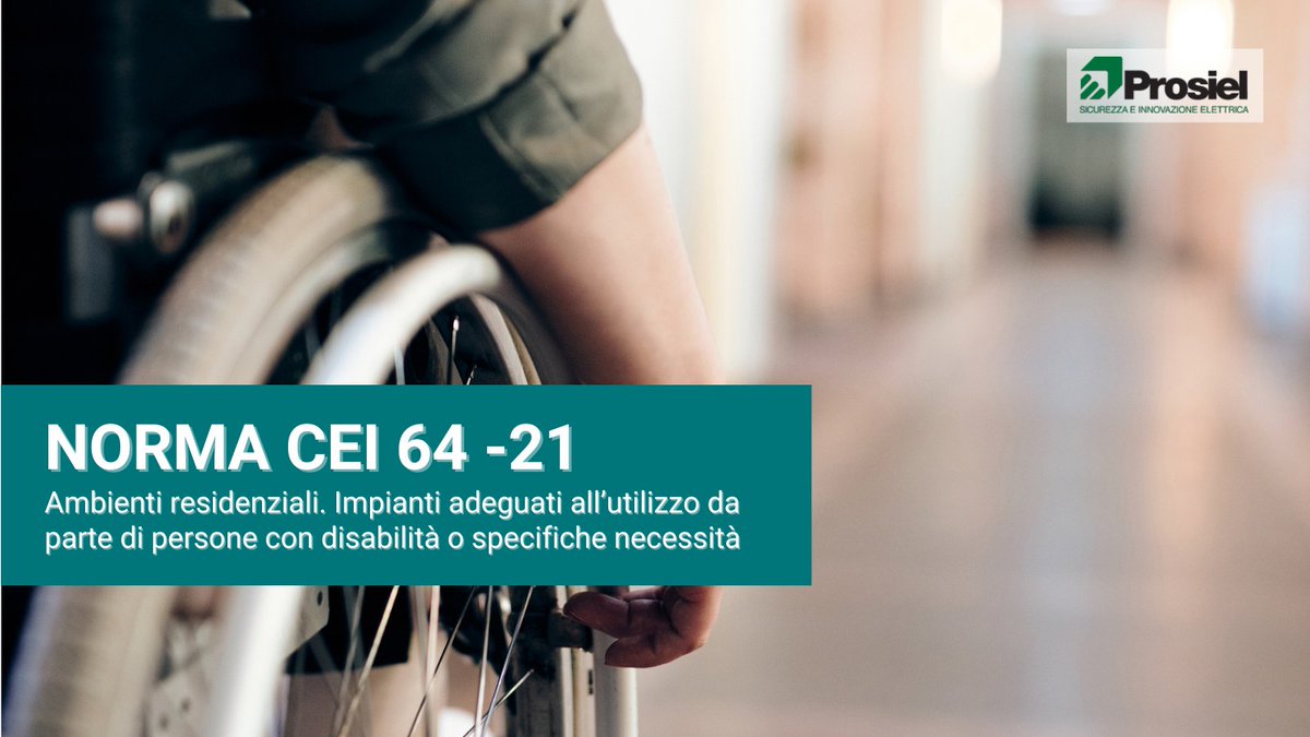 Scopri la Norma CEI 64-21 “Ambienti residenziali. Impianti adeguati all’utilizzo da parte di persone con disabilità o specifiche necessità” ♿ che fornisce le prescrizioni da applicarsi agli impianti elettrici di unità immobiliari ad uso residenziale 
👉su prosiel.it/press/news
