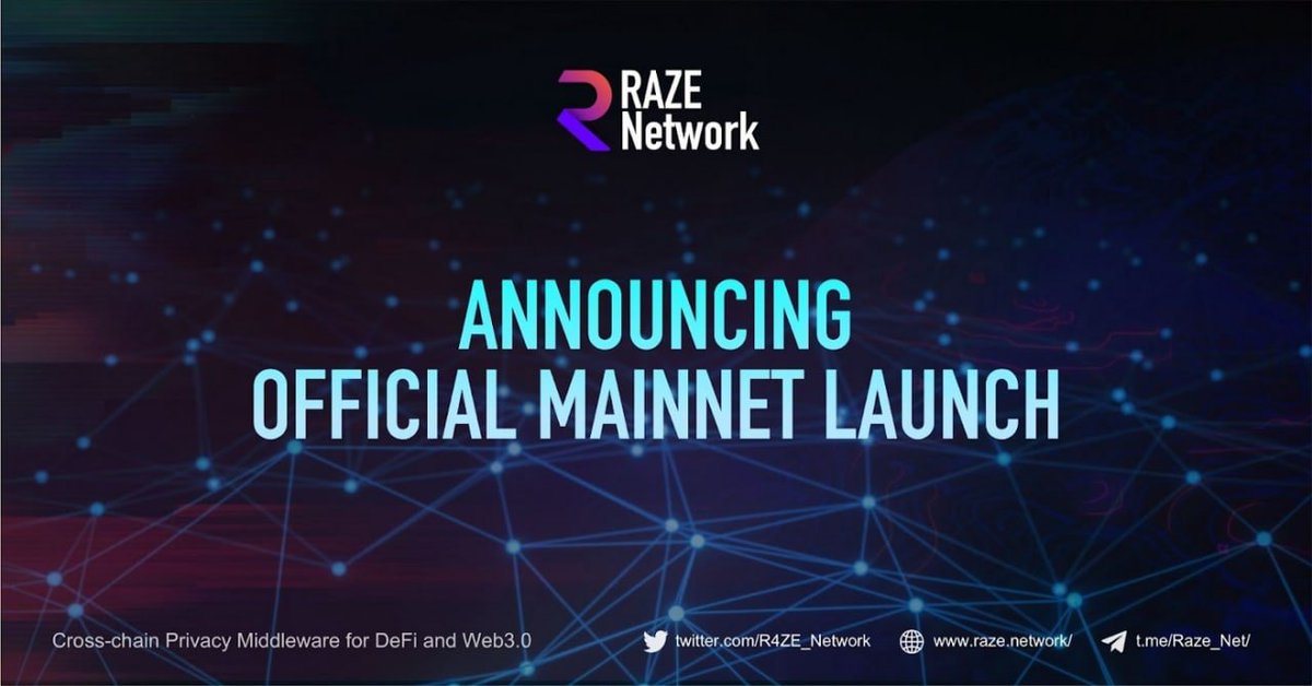 PolkadotSpace's tweet photo. 🏇 @R4ZE_Network Mainnet will go LIVE! before November 18 on #BinanceSmartChain 

⛓ #RazeNetwork is a cross-chain privacy protocol, open-source, and permissionless blockchain protocol for the #DeFi ecosystem.

🔽INFO
https://t.co/KiUB58d0qG

#PolkadotSpace https://t.co/0yKLtXZ7Rs
