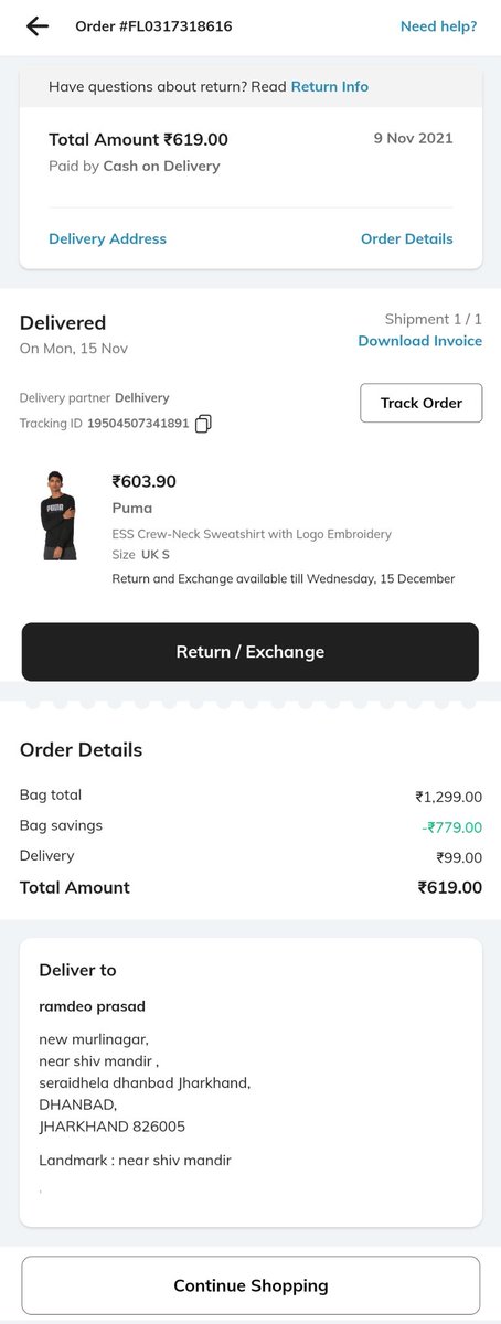 DeodeepPrasad's tweet photo. Hey @AJIOLife i want to ask you something do you hate you? First you didn't deliver my item on time and now you have sended me a completely wrong product! Can please be honest with me and deliver me what i want on time ??
#fake #wrong #whataservice
@PUMA https://t.co/0bW1HwuVc0