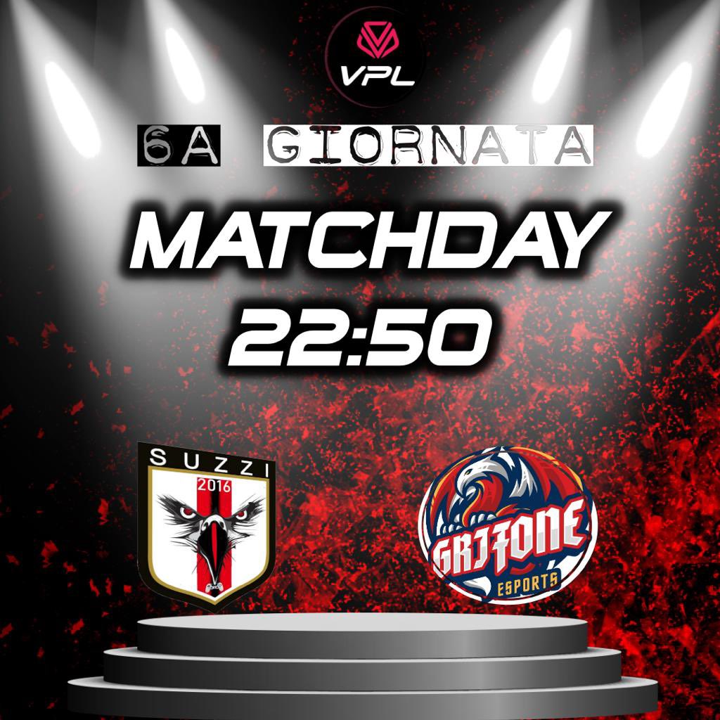 OfficialSuzzi's tweet photo. ‼️ MATCH DAY ‼️

🏆@VPLItaly 
 
📅 6ª Giornata  

🕚 Ore 22:50

🏟 @GrifoneSports https://t.co/eOVBfdp1rl