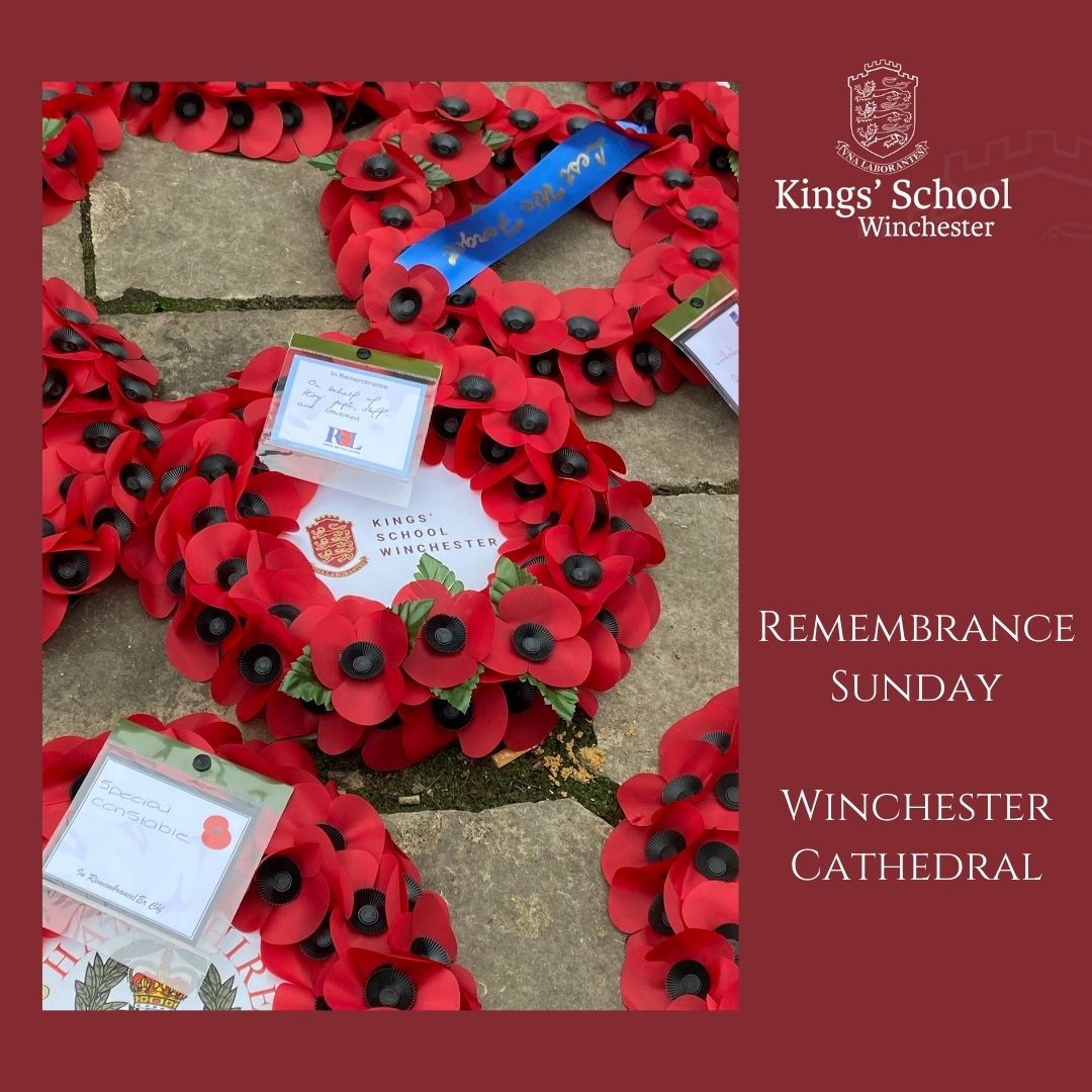 school_kings's tweet photo. Our Headboy and Headgirl attended the Memorial Sunday service of Remembrance at Winchester Cathedral yesterday, and laid a wreath on behalf of the governors, staff and pupils of Kings' School. #UnaLaborantes #WorkingTogether #RemembranceSunday https://t.co/gaknP9e9Bl