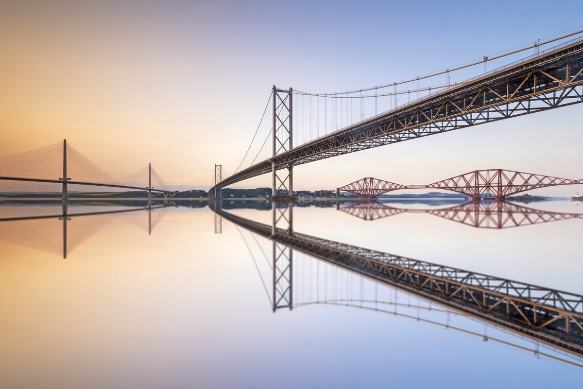 A photographer was thrilled to snap all three Forth bridges in one photograph.

Credit: SWNS/Stuart Sly