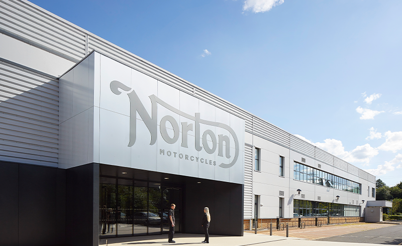 StaceLLP's tweet photo. Stace played a key part in the delivery of Norton Motorcycles' new headquarters in Solihull. Space for manufacturing lines, engineering and product development, offices, design studios and marketing and sales facilities. To find out more: https://t.co/Row8wPiBVE https://t.co/8HTnbi42bC