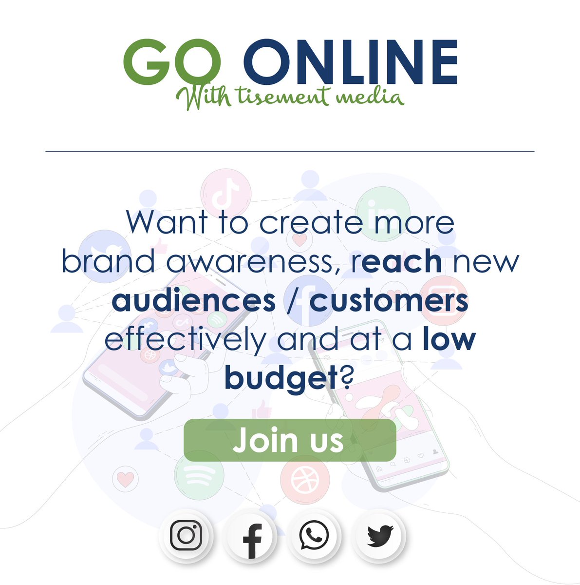 TisementM's tweet photo. Want to create more brand awareness, reach new audiences/customers effectively?
Join us today

#Wegotwhatyouneed https://t.co/PZFIxpj0kg