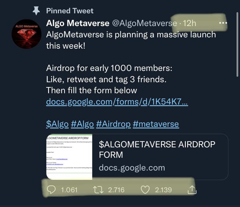 pat_sibi's tweet photo. @HoldensInvesti1 @AlgoMetaverse Haven’t heard about it and we have already auch a well established network in #AlgoFam that it should have crossed our attention somehow…

But both telegram and Twitter today with thousands of interactions? 

IMO only some bored teen dev/scam artists… https://t.co/WJUqfy2wDH