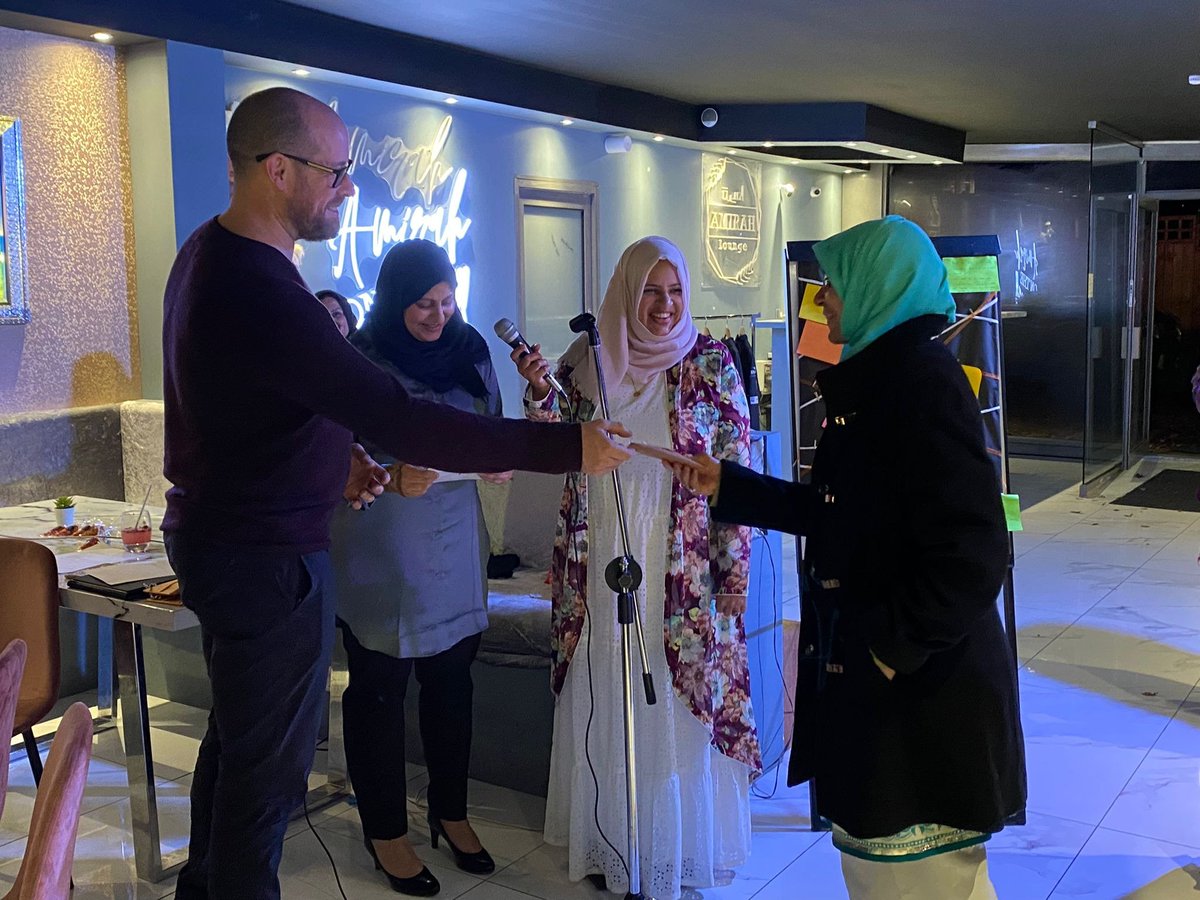 CentralRegionBC's tweet photo. A real honour to be invited to the dinner and awards put on to celebrate @evolve_cycling's 1 year anniversary. A BC-affiliated club for Muslim women in NW London with 193 members, 10 trained coaches, 2 sportives, and a Go Ride section - all set up in 1 year! Amazing achievement!! https://t.co/0qGV3nH8nT