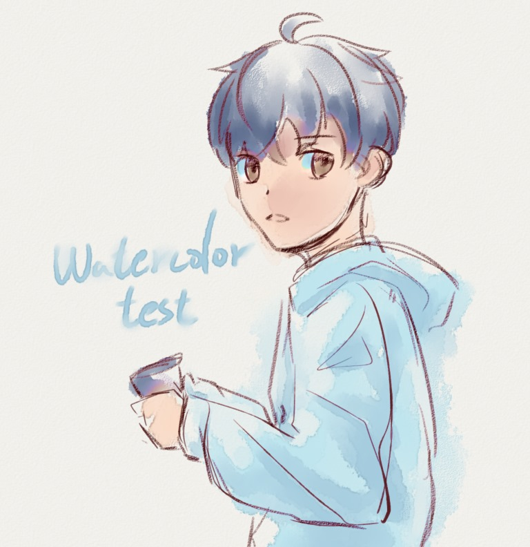 Commission Open Sai2的部分圖層設定水彩邊界一定要用還需要再貼一層紙材質製造塗在紙張上的效果筆刷設定色鉛筆 普通的圓頭 Paper Watercolor水墨 Blots 污漬 Paper 舊水彩 模糊用 Blots 污漬 無材質 Twitter