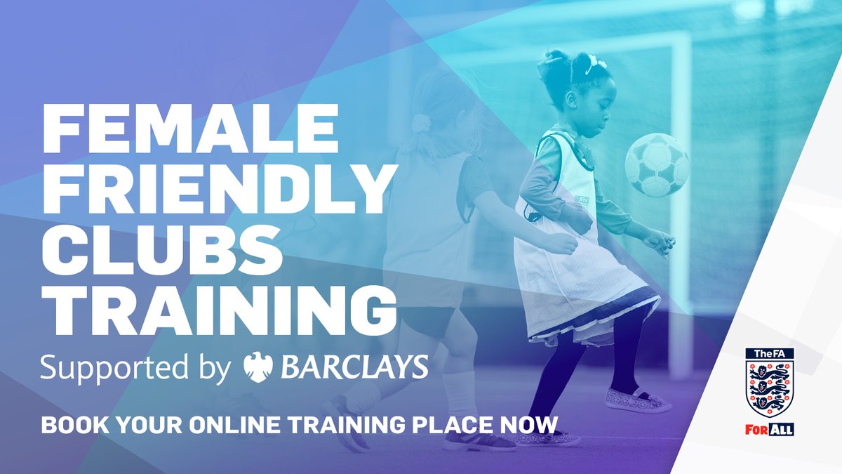 TONIGHT | Want to grow the opportunities for women &amp; girls to play football at your club?

Sign up to The FA's Female Friendly Clubs Training workshops.

The next online workshop is TONIGHT - Tuesday 26th April!

Sign up now 📲 bit.ly/3CvreWi
