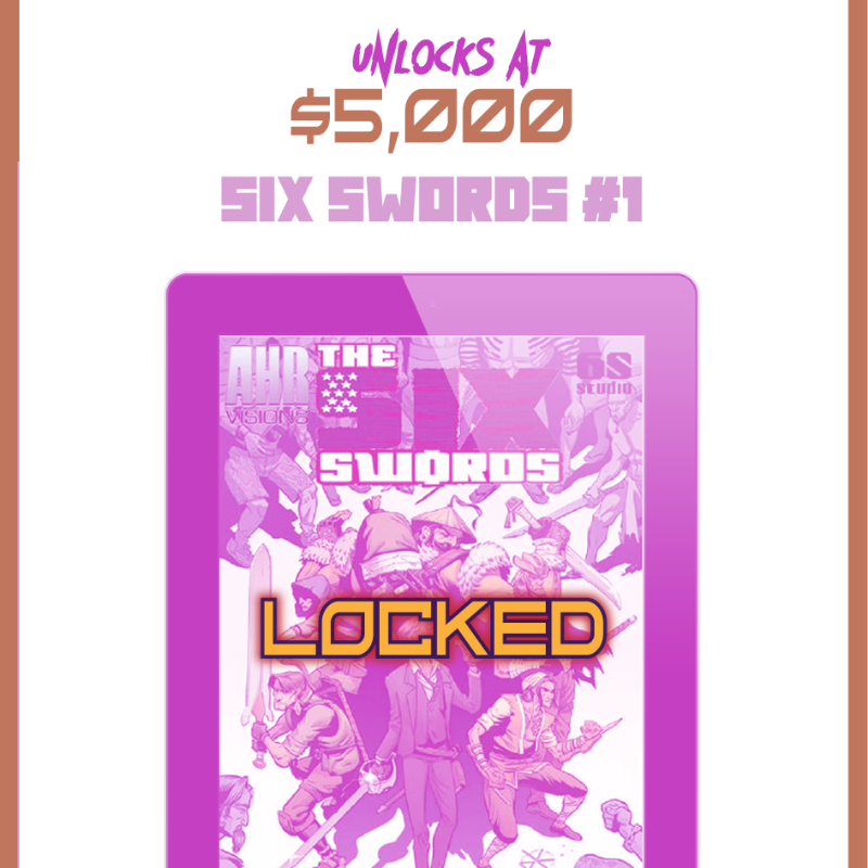 brantfowler's tweet photo. We hit our first Milestone Bonus! Now onto the next! At $5K, ALL backers will get a digital copy of The Six Swords #1! Thanks to @AKAChrisMassari and the rest of the team!
Become a backer at https://t.co/fH0POyHv5Y!
#cyberpunk #sixwords #milestonebonus #kickstarter https://t.co/di8yt4jxhZ
