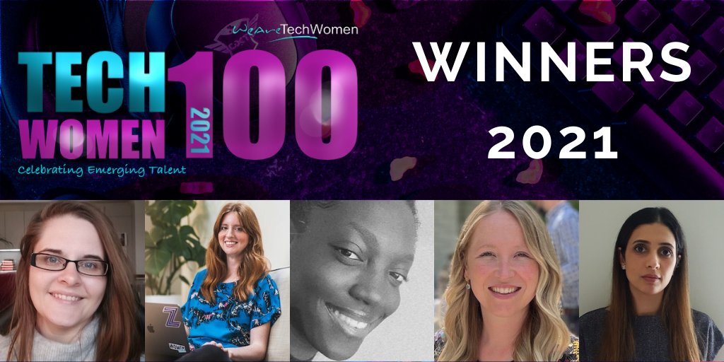 WeAreTechWomen's tweet photo. Congratulations @SarahNUsher from @snyksec, @frontendfran from @unrvldagency, Akua Apeagyei from @MicrosoftUK, @Susan_McDonald1 from @MonitorDeloitte, &amp; Rajinder Kaur from @DLGroupMedia for being part of our incredible #TechWomen100 winners 2021! https://t.co/8HSxx7tVuv