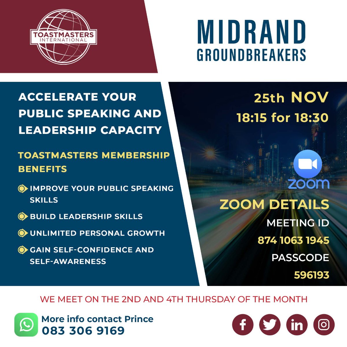 Still on the topic of accelerating one's public speaking and leadership potential, don't forget to tune in and disrupt into greater avenues of this lifetime!!!