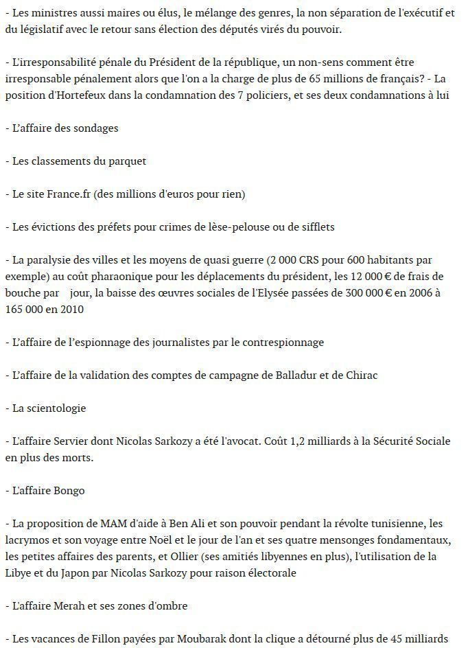 lapin47's tweet photo. Liste INCOMPLÈTE des #Affaires pas toutes judiciaires de Nicolas #Sarkozy et ses amis de l'ex #UMP #LR
#Woerth #Bettencourt #Kadhafi #Bismuth #Libye #Herzog #Azibert #Clearstream #Servier #Gandrange #H1N1 #Pérol #escrocs #corruption #Takieddine #Compiègne #Karachi #Wildenstein https://t.co/el33TrpCAD