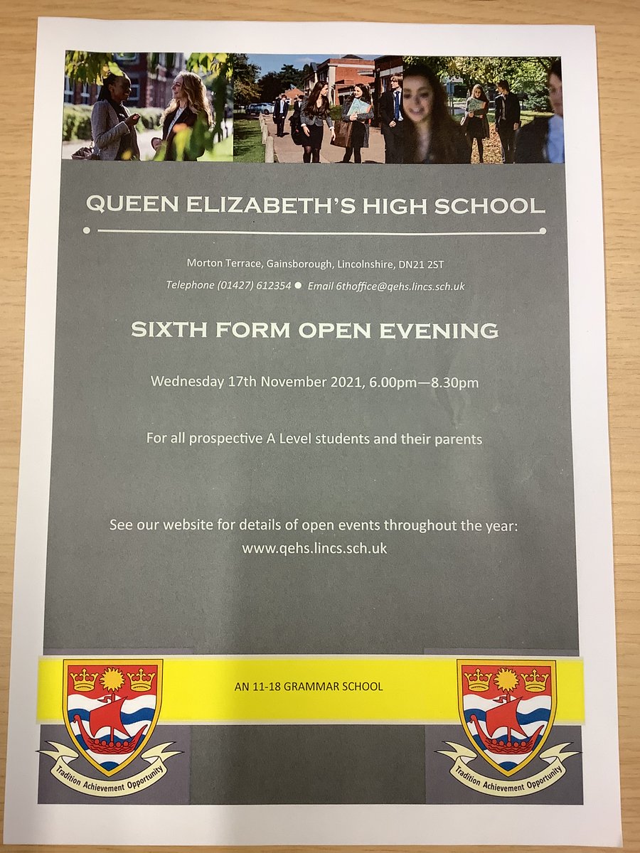 Qehs6thform's tweet photo. We are looking forward to welcoming you to our 6th form open evening this Wednesday, 17th November between 6pm - 8.30pm. Talks from the headteacher Mr Eastham and our Head boy/girl, Joel and Arwen will take place at 6.30pm and 7.30pm. https://t.co/CYTQW5Tayi