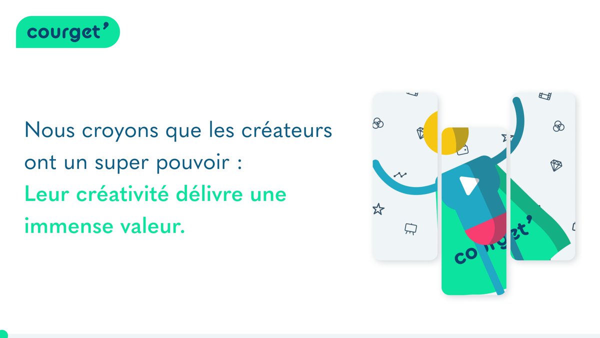 courget_play's tweet photo. courget’ est une plateforme vidéo créée pour (et par) les créateurs de contenu

✅ On respecte et s’adapte enfin à leur métier (car oui c’en est un)
✅ On fournit les ressources essentielles à leur activité

➡️ Il peuvent enfin libérer leur super pouvoir : la créativité 🎉 https://t.co/QRKHGyXAPF