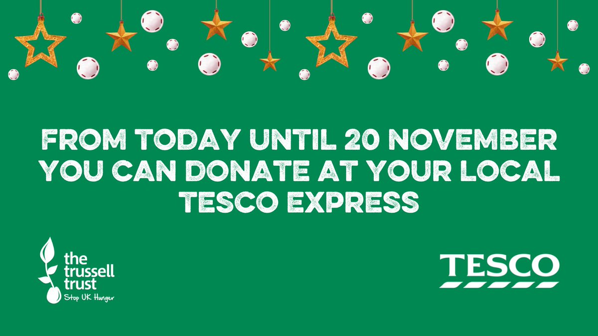 TrussellUK's tweet photo. Visiting a @Tesco Express store today? Why not pick up a few extra items and donate them to your local food bank so they can support people in crisis this Christmas, because #EveryCanHelps. Find your local Express store 👉 https://t.co/0Rt3uYoBTi https://t.co/Hmn8aFNC9M