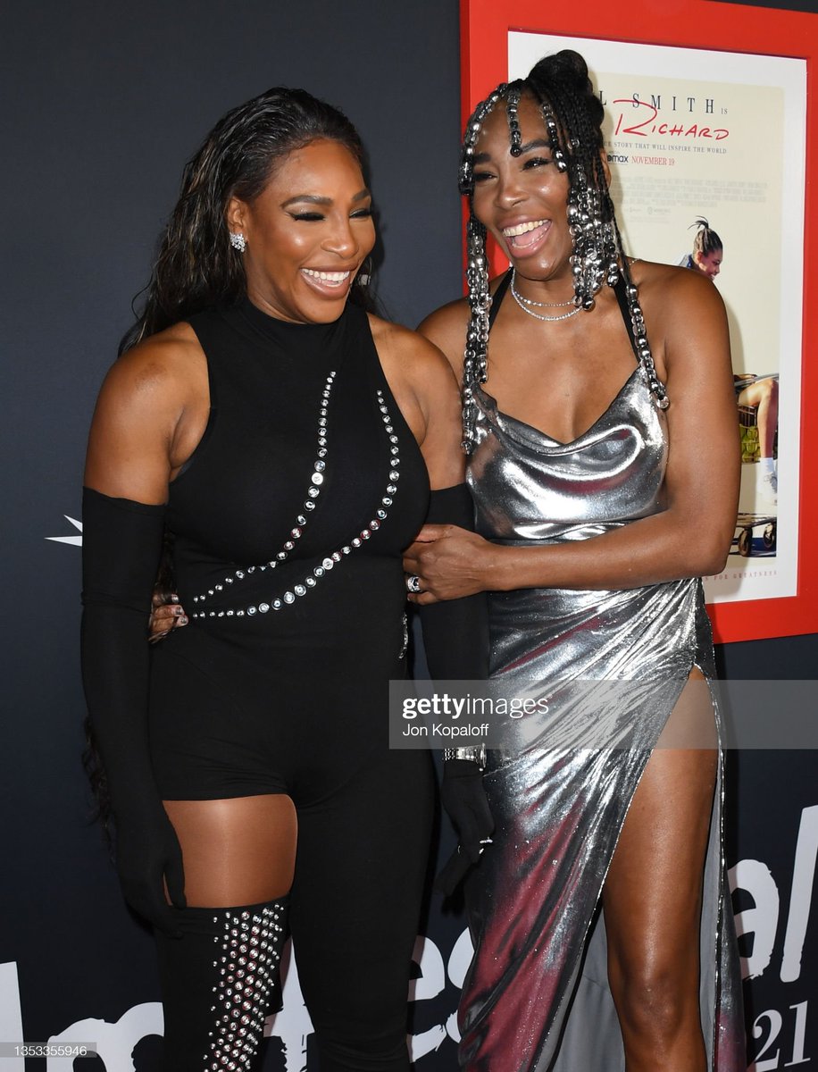 serenapower_'s tweet photo. All smiles from Serena and Venus at the premiere of #KingRichard

📸: Getty Images https://t.co/rlAfMB3qG8