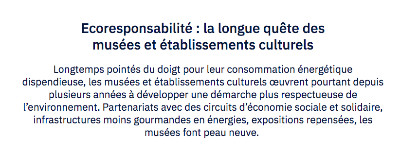 Interview - un point sur la transition écologique de la culture et des musées, avec la BPI et aux côté des Valérie Bonnard ! avec  <a href="/Bpifrance/">Bpifrance</a>  @BpifranceHub <a href="/BpifranceLeLab/">Bpifrance LeLab</a>  #valeriebonnard <a href="/GrandPalaisRmn/">Le Grand Palais</a> 
bpifrance.fr/nos-actualites…