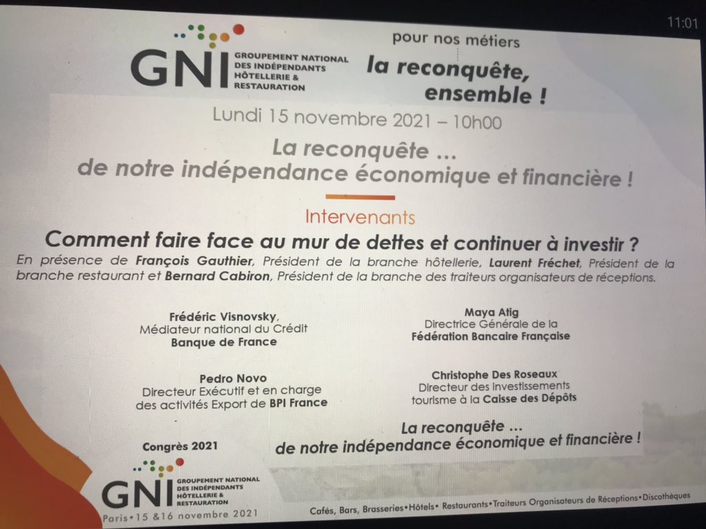 GHR_Paris_Idf's tweet photo. #CongresGNI2021 Conférence 1 « Comment faire face au mur de dettes et continuer à investir? »
Avec @Pedro__Novo  @VisnovskyF Maya Atig @FBFFrance  Christophe des Roseaux laurent frechet @CabironTraiteur François Gauthier https://t.co/JbipOvTkOm