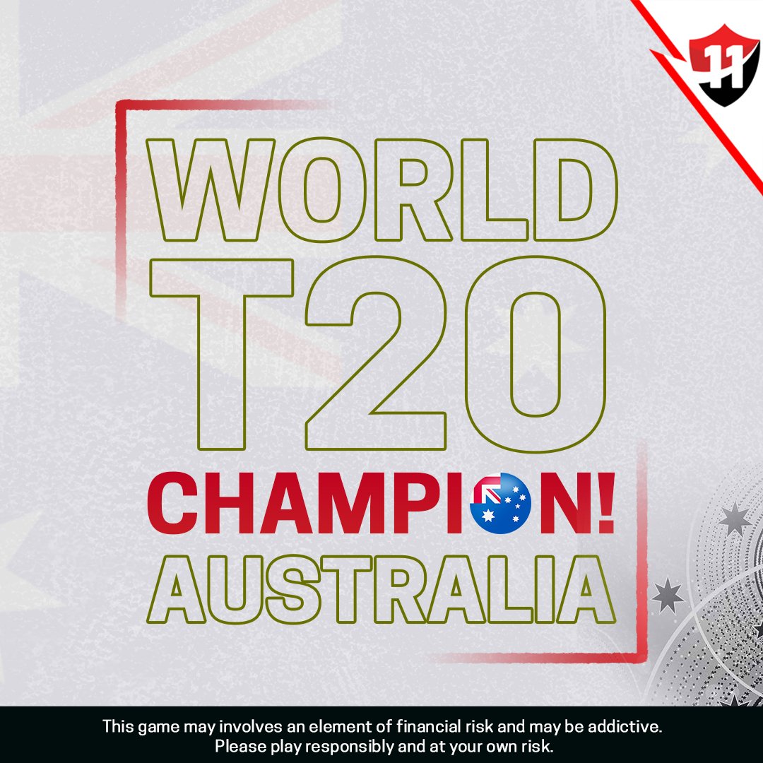 Vision11ofc's tweet photo. Winner! Winner! Winner!💥
Finally, Australia 🇦🇺 has made its place in the list of T20 Worldcup Winners 💫
Congratulations for winning it for the first time like a pro🏆
.
.
.
#vision11 #fantasysports #australia #aus #worldcup
#davidwarner #srh #srhteam
#davidbhai #kanemama # https://t.co/glXigWBE8F