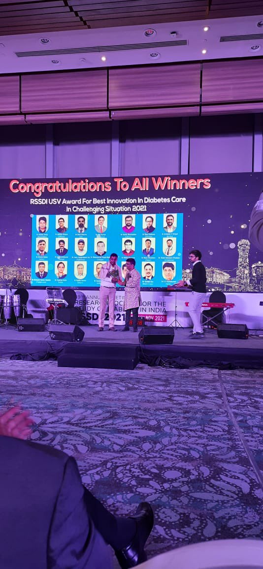 DrBharatsaboo's tweet photo. Humbled and honoured to receive award for
BEST INNOVATION IN #DIABETES CARE in Challenging Situation 2021 at annual conference of #RSSDI2021, Thanks @Rssdi_official https://t.co/MpQ141IKgw