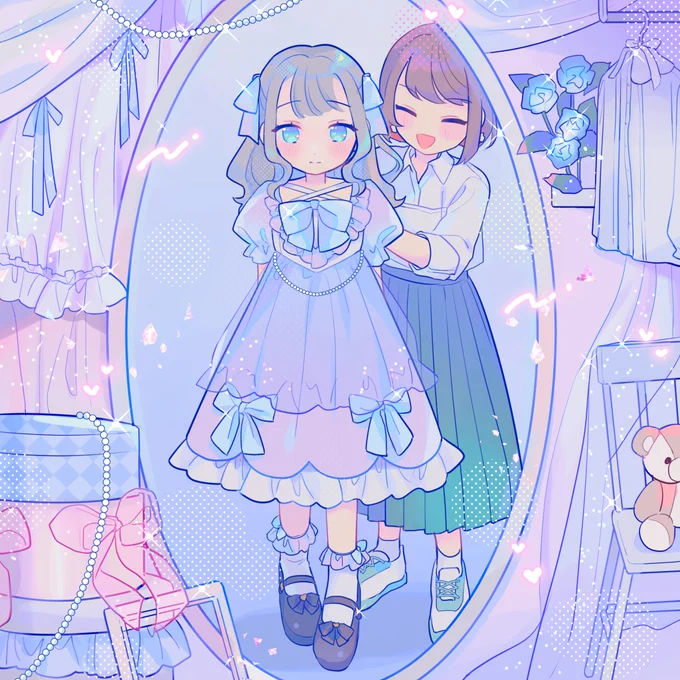 前期の課題で激急ぎで描いたゆめかわファンシーです 