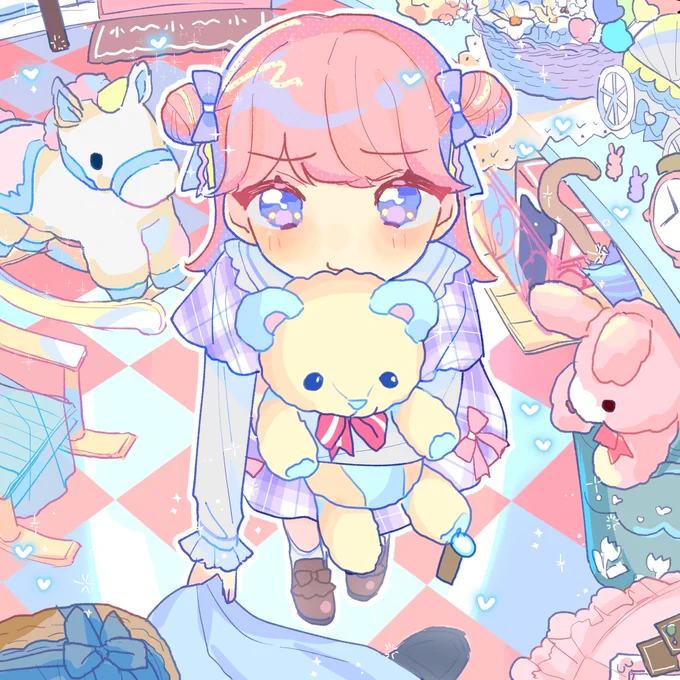 前期の課題で激急ぎで描いたゆめかわファンシーです 