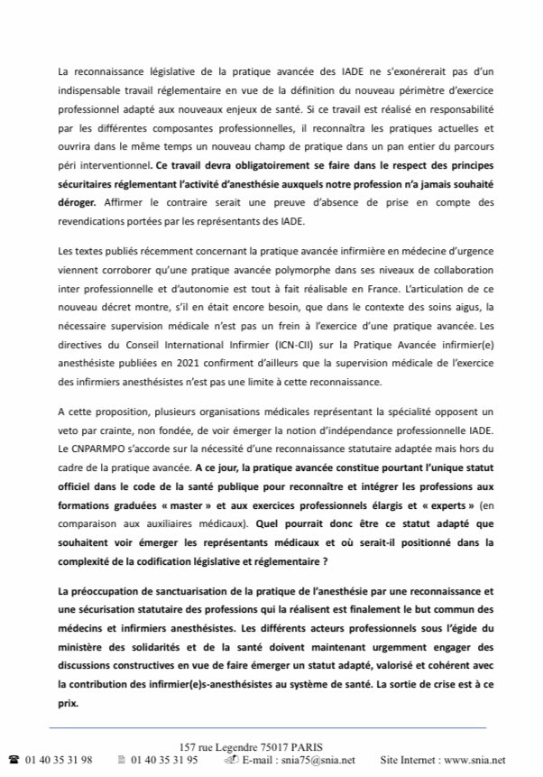 SNIA75's tweet photo. Le SNIA réagit au communiqué récent du CNP-ARMPO ⏩⏩https://t.co/ki0Ggnx12P
⏬⏬⏬
#IADEenPratiqueAvancée https://t.co/UUfWxG6rne