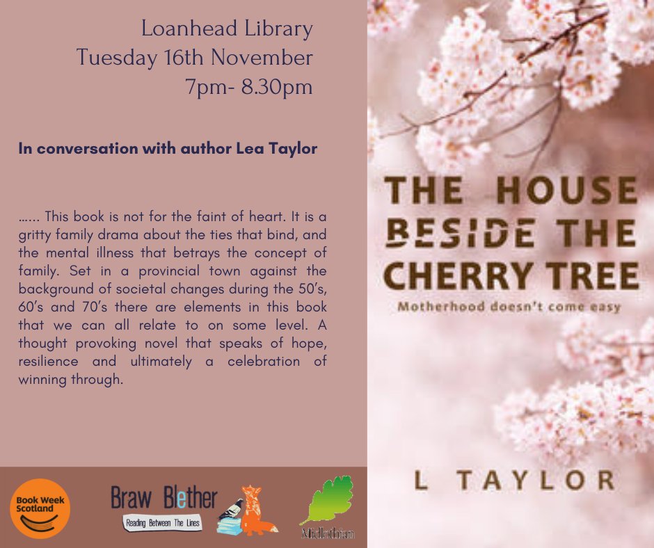 leataylor5783's tweet photo. As part of Book Week Scotland I'm giving an author talk at Loanhead Library. It's free. Hope you can join me. https://t.co/lcuhyesgZR