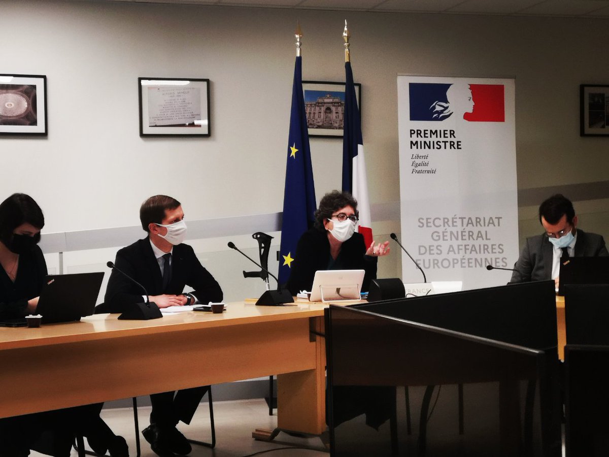 Travaux préparatoire à la #PFUE2022. Rencontre @SGAE  et délégation FR du @EU_EESC. Merci à Madame la Secrétaire d'état @SandrineGaudin pour son engagement sur les enjeux majeurs de l'UE dont le #MarcheInterieur.