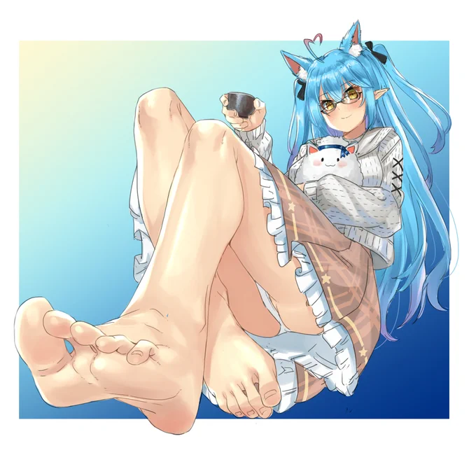 #一日一裸足絵
#LamyArt 
#雪花ラミィ誕生日2021 