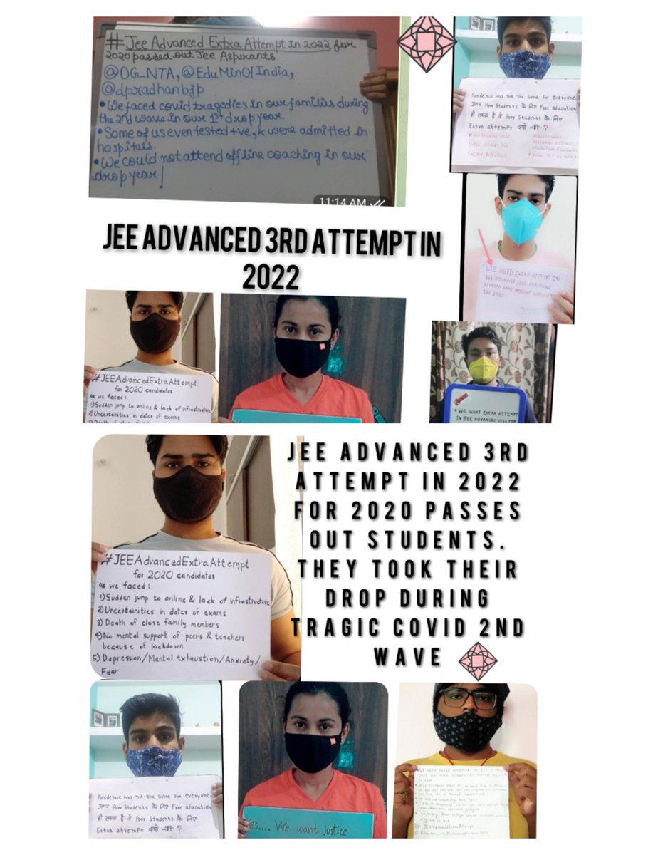 C12Ashish's tweet photo. We need a extra attempt in jee advance. #JEEAdvancedExtraAttempt @dpradhanbjp @narendramodi @iitbombay @aajtak @News18India @OpIndia_com https://t.co/lRjuQLUJe3