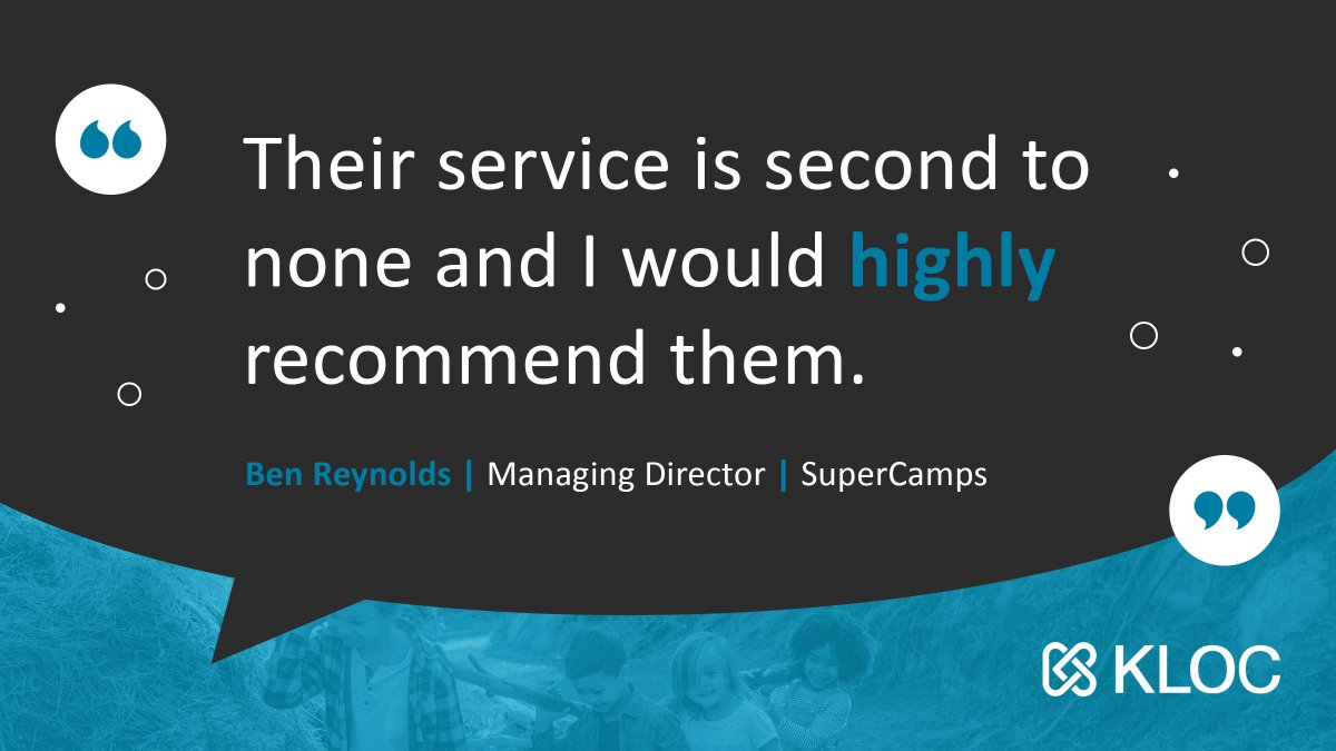 KLOC_UK's tweet photo. KLOC worked with @SuperCamps to create an advanced e-commerce website with SalesForce integration. This is what they had to say about KLOC after the project! Watch our video or read the case study to find out more: https://t.co/tdvkQQ8VGg 
#softwaredevelopment #ecommerce https://t.co/RNnuE6nHug