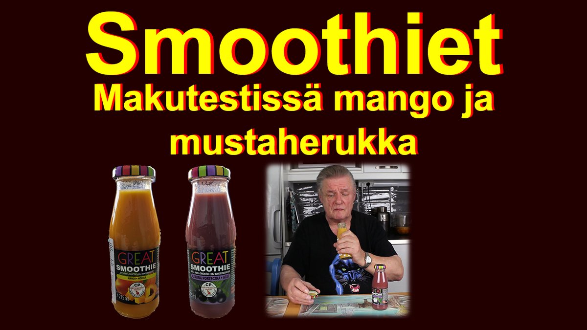 HannuKanerva's tweet photo. Makutestissä mango morela ja mustaherukka smoothiet
Maistetaan valmissmoothieita
https://t.co/N0Y7C0IYvn
#makutesti #smoothie #mango #persikka #morela #mustaherukka #SatatukkuOy #youtubechannel #YouTube #YouTuber #YouTubers https://t.co/nqDODmPjF9
