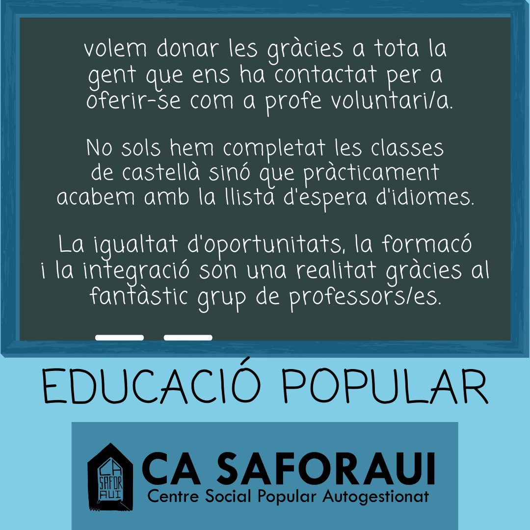 ca_saforaui's tweet photo. La funció del voluntariat es fonamental per a una nova societat que pensa en la comunitat i no sols amb el propi individu. Que rema tota junta sense deixar a ningú pel camí.
Gràcies a tot el voluntariat que feu possible la #SolidaritatDeClasse. https://t.co/vVi3MVz9YS