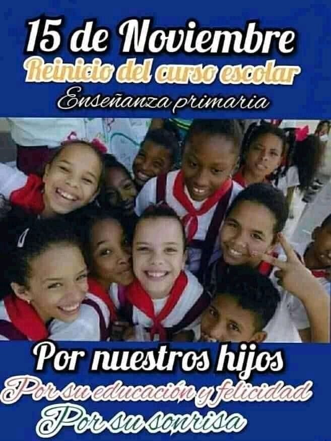 elsa_ena's tweet photo. Hoy habrá una verdadera fiesta del sistema educacional cubano porque juntos, escuela y familia, garantizaremos que nada ni nadie empañe la sonrisa de nuestros niños, con el retorno seguro a las aulas, vistiendo el uniforme escolar. #CubaViveYRenace    #CUBAEDUCA @revbuenosdias https://t.co/hv4G8lGrX6