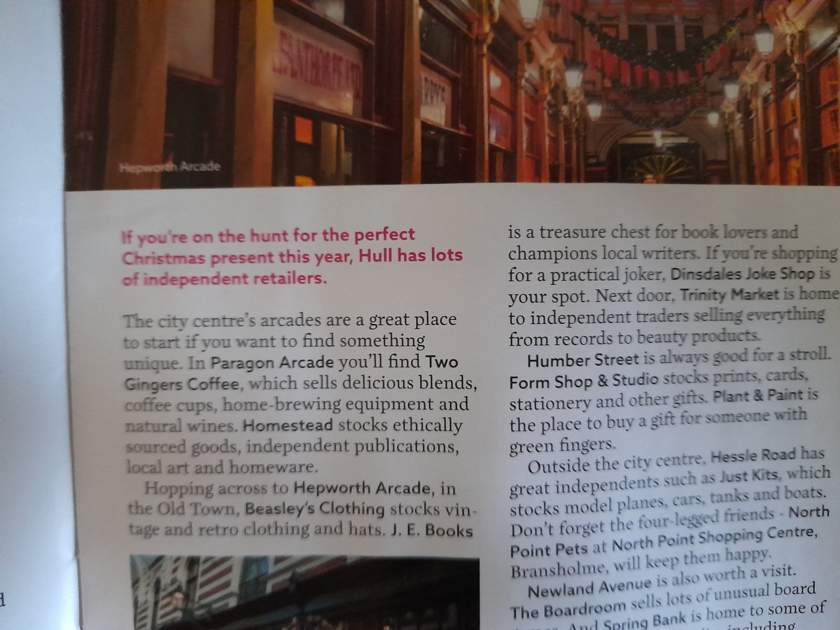 What a lovely mention in #LoveHull today, thank you - there really are lots of fab independent businesses in Hull ❤❤❤@Hullccnews @HepworthsArcade @TrinityMarket1