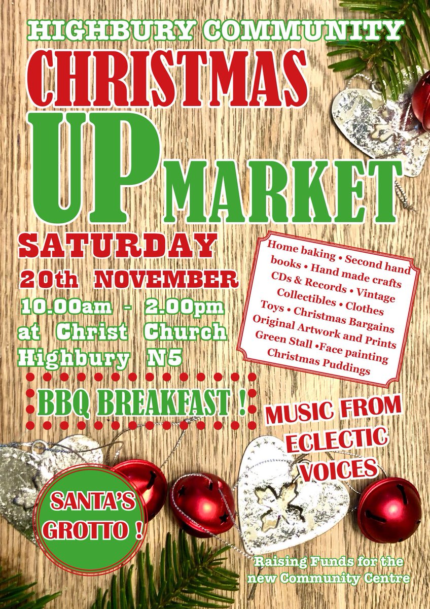 EclecticVoices's tweet photo. Sat 20th Nov. We’re singing &amp; I’m doing all my xmas shopping, come down! #choir #ChristmasMarket #highbury #santa #highburyfields https://t.co/nMFmDxib1w