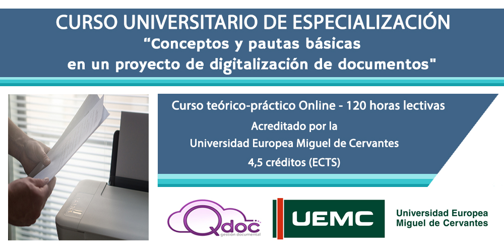 QdocGestionDoc's tweet photo. AMPLIAMOS matrícula hasta 19/11/2021 para el "Curso Universitario de Especialización en Conceptos y pautas básicas en un proyecto de digitalización de documentos" @UEMC 

Realización: Del 15/11/2021 al 23/12/2021.

Matrícula: hasta el 19/11/2021.

Dudas a formacion@qdoc.es https://t.co/hGusijeB5k