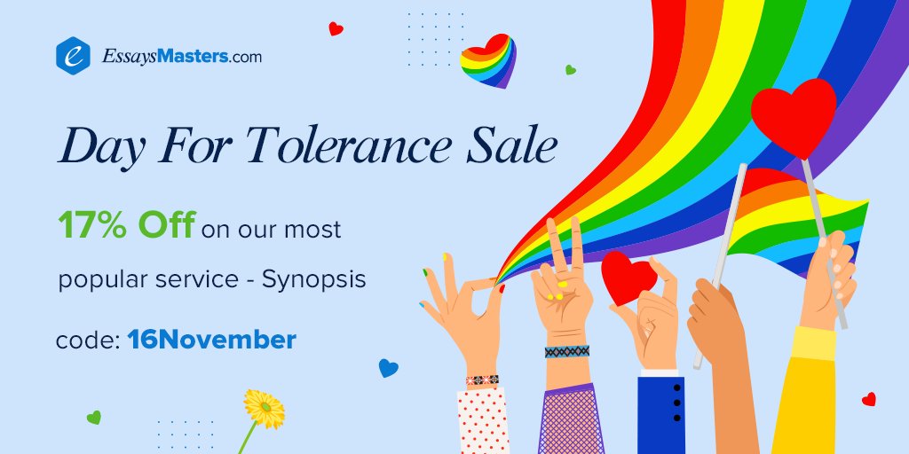 essays_masters's tweet photo. We are very tolerant of choosing our clients! That's why we give you a unique opportunity to get 17% Off on a service that our customers choose most often - Synopsis: https://t.co/ERckV13Azg
Just enter a code "16November" during the ordering process. Valid on  November 15-17. https://t.co/sq8FEhsIzK