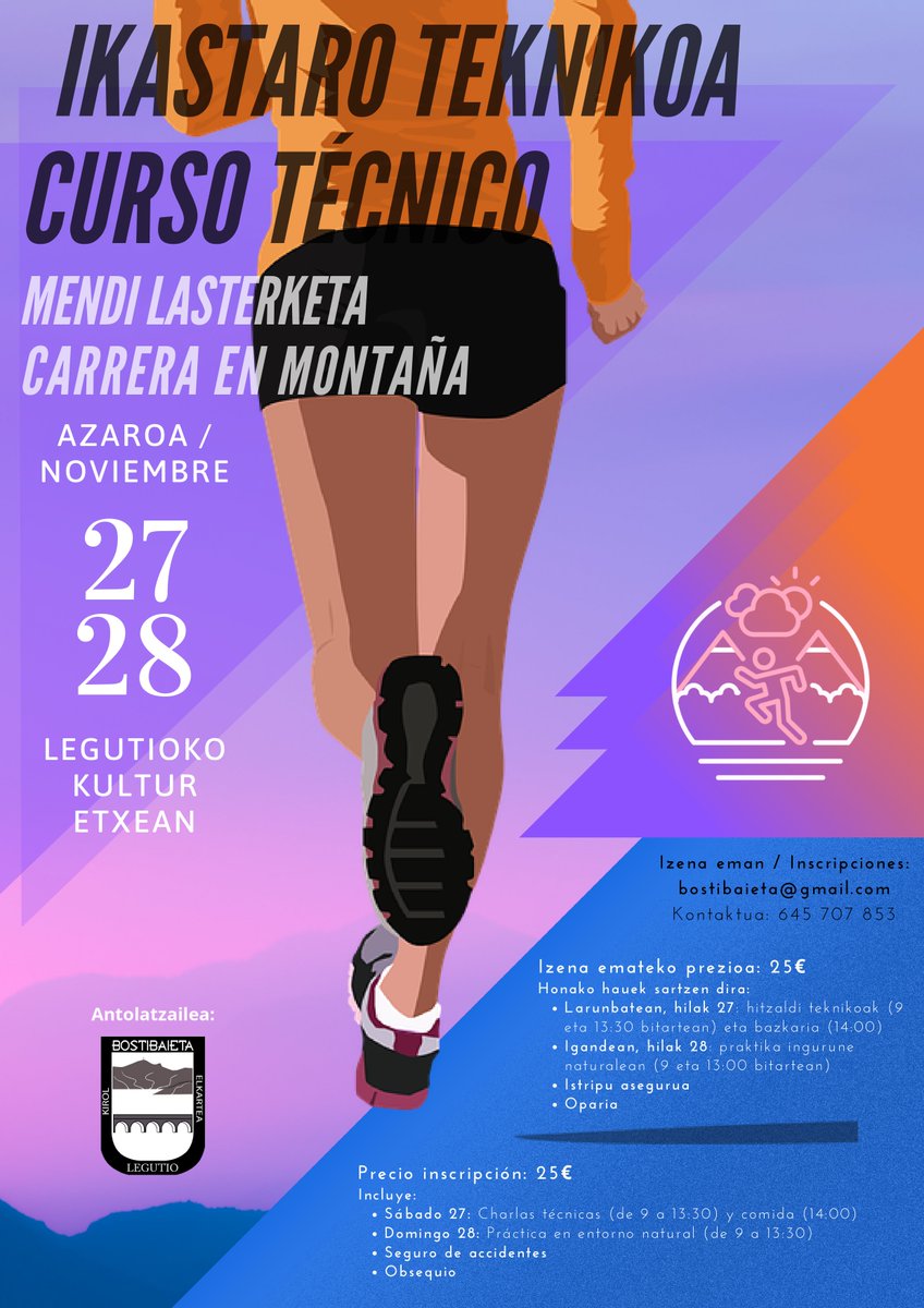 IKASTARO TEKNIKOA-MENDI LASTERKETA AZAROAK 27-28
