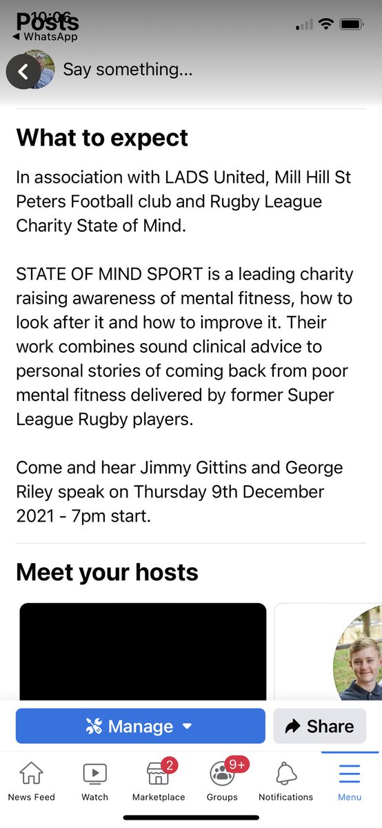 We are delighted to be teaming up with <a href="/stateofmindsprt/">State of Mind</a> to put on a event <a href="/Mill_HillSP/">Mill Hill St Peter's FC 🔰</a> to support raising of Mental Health awareness.
DM if you’re interested in attending this special event.
#MentalHealthMatters #teamwork #unityinthecommunity