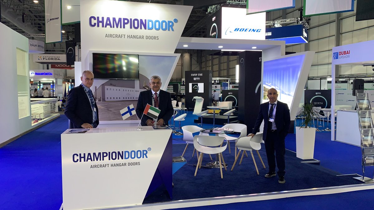 champion.door  Come and visit #championdoor stand 1940 #dubaiairshow and meet our team; Gilles Flament, Andrzej Polkowski and Bassam Salloum - and have a chat about the newest and finest #hangardoor technology on the market. Welcome!

#dubaiairshow2021 #dubai #aviation #hangar